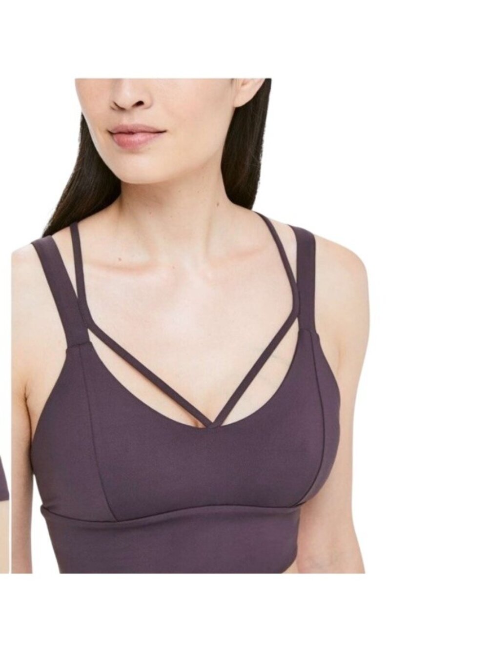 Lululemon Sports Bra Womens 2 Cyber Pushing Limits Light Support C/D Cup Strappy